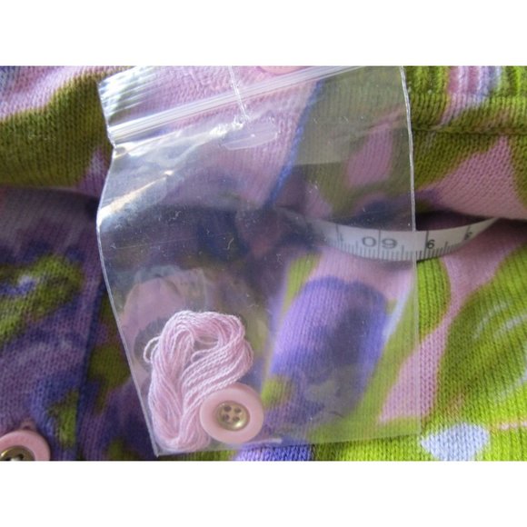 Purple Pink Green Floral Cardigan Womans 1X Issac Mizrahi Live NWOT - Picture 4 of 16